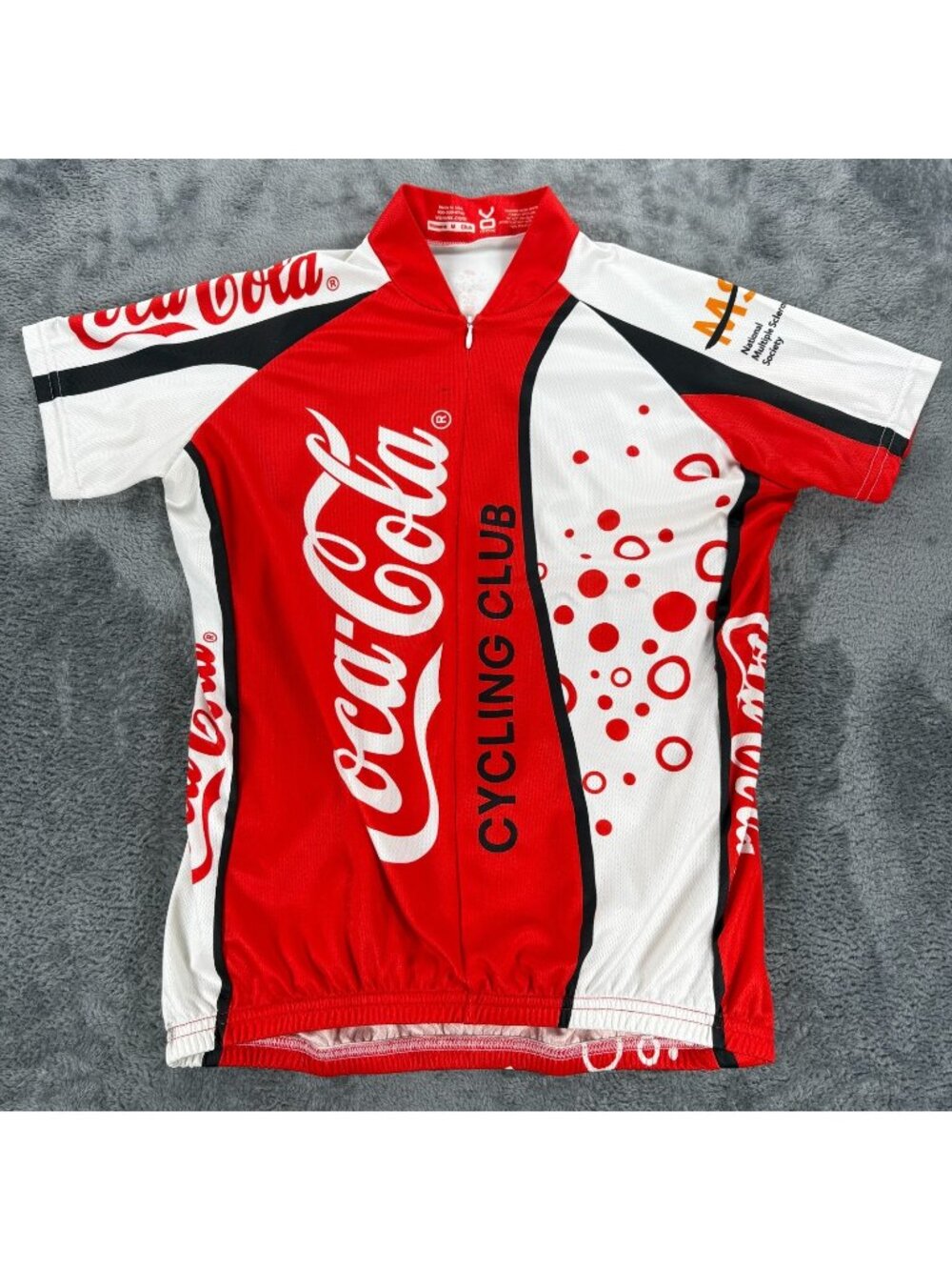 Vomax Coca Cola Cycling Club Bike Jersey Women Medium USA Made 3/4 Zip Vintage